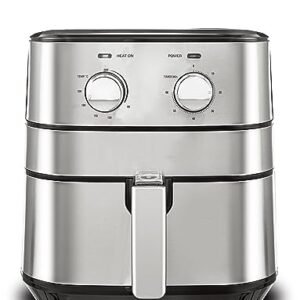 AMERICAN MICRONIC INSTRUMENTS-Air Fryer for home- 6.5 Litre with removable Basket 1700W Power, 60 Minute Timer for Frying, Grilling, Roasting and Baking, free recipe book-AMI-AFM-65LDx- Black & Steel