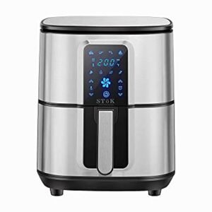 SToK (ST-AFD110-S) Air Fryer Max | Digital Touchscreen with 8 Presets, 6.5 Liter 1800-Watts Electric Fryer Oven & Oil-Less Cooker for Roasting