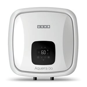 Usha Aquerra DG 15 Litre 5 Star Digital Storage Water Heater with Remote (White), Wall Mounting