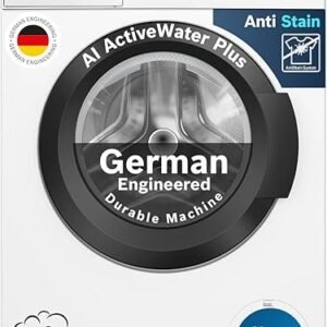 Bosch 8 kg, 5 Star, Anti Stain & AI Active Water+ Fully Automatic Front Loading Washing Machine (WAJ28260IN, Steam with Anti-bacteria, In-Built Heater, White)