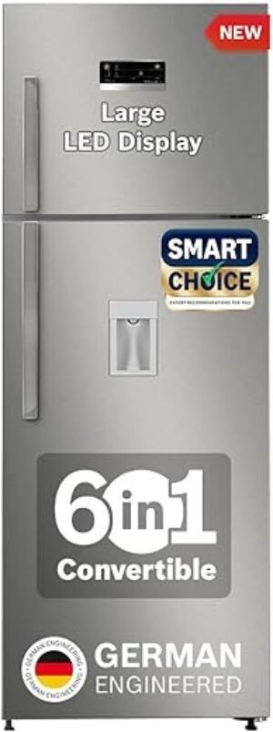 Bosch Max Convert 368L, 3-Star, Inverter Frost Free Double Door Refrigerator With Water Dispenser (CTC39S03DI, 6-in-1 Convertible, VitaFresh Technology, 2 Cooling System, Shiny Silver)