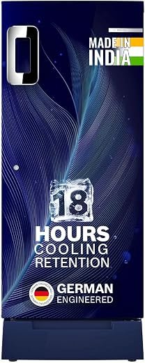 Bosch 207 L, 4 star, Smart Inverter, Direct-Cool Single Door Refrigerator|18 Hrs Cooling Retention |Largest Vegetable Box |Delicate Crisper|2.5x Faster Cooling (2026 Model, Feather Blue,CST20B34AI)