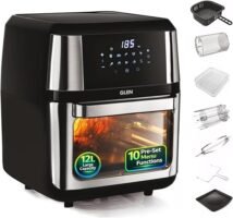Glen 12L Air Fryer Oven 1800W with Rotisserie | Large Capacity OTG Air Fryer Combo |10 Presets, Digital Touch Display | Bake, Grill, Roast &Toast|PTFE, PFAS, PFOA & Microplastics free |2Y Warranty