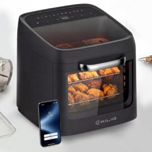 KILIG Nexa Edge 12L Air Fryer Oven, Rotisserie, WiFi App, Dual View, Black