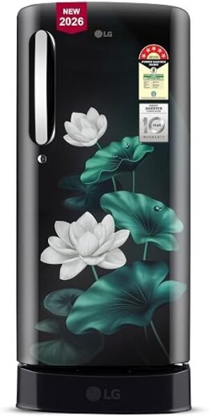 LG 185 L, 5 Star, Smart Inverter, Direct Cool Single Door Refrigerator (GLD1956ZAEL, Emerald Lotus, Base stand with Drawer, Runs on a Home Inverter, Fast Ice Making, Fit Max Chiller Tray, 2026 Model)