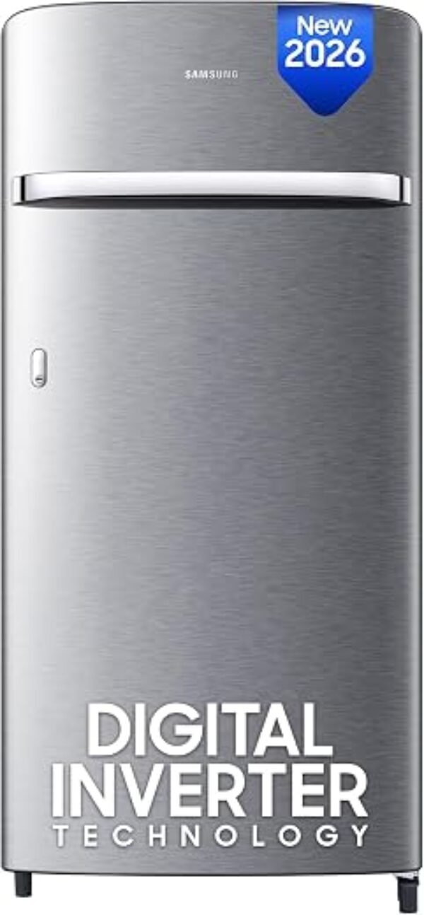 Samsung 189 L, 5 Star, Digital Inverter, Direct-Cool Single Door Refrigerator (RR21H2G25S8/HL, Silver, Elegant Inox, Single Touch Defrost, 2026 Model)