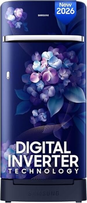 Samsung 215 L, 5 Star, Digital Inverter, Direct-Cool Single Door Refrigerator (RR23H2H35HS/HL, Hydrangea Blue, Base Stand Drawer, Single Touch Defrost, 2026 Model)