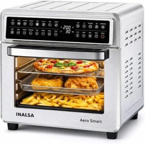 INALSA Air Fryer Oven With 23L Capacity|1700 W-16 Preset Programs |Digital Display and Touch Control| Rotisserie & Convection| 9 Accessories| Recipe Book|2 Year Warranty-Aero Smart23