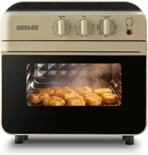NESTER Full Stack Steamlock™ SS430 Stainless Steel Air Fryer Oven 16L | 2000 W Steam + Air Fry | Multi-Function - Air Fryer, Reheat, Bake, Toast, Pizza,and Snacks | Adjustable Temperature & Timer