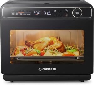 Nutricook Steami X 24L Black (Steam + Air Fryer Oven) with 10-in-1 functions like Steam Cook, Steam Roast, Air Fry, Bake, Sterilize & more. Steam + Convection technology, 2200W power, 2-year warranty